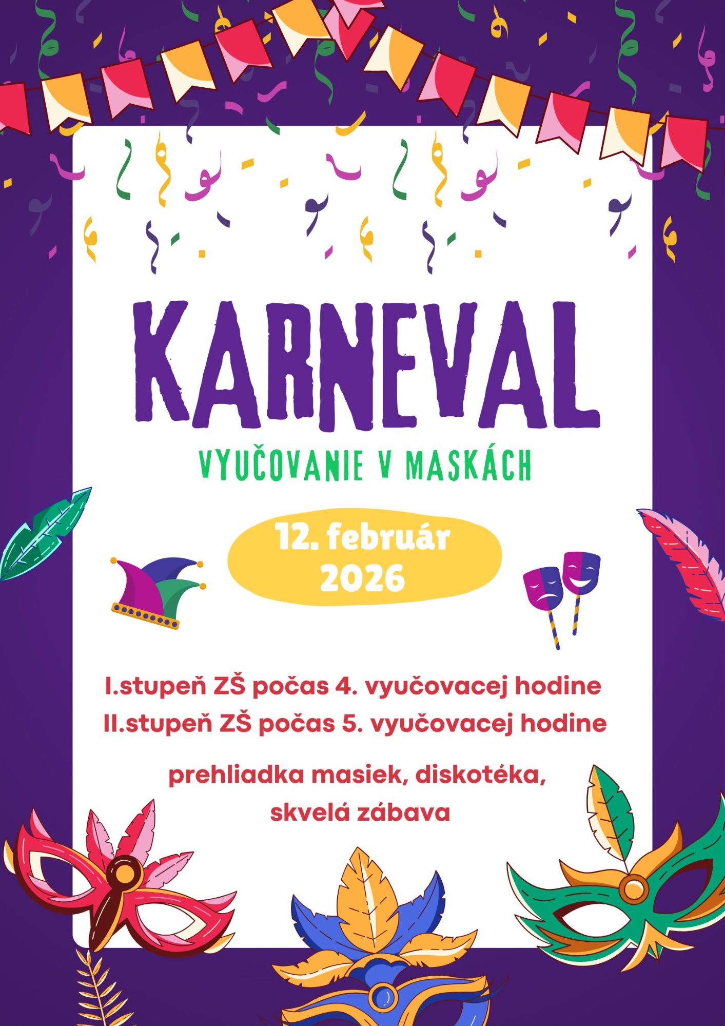 Karneval - vyučovanie v maskách - 12.02.2026 - Obrázok 1