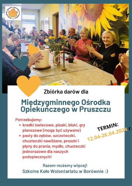 Zbiórka darów dla Międzygminnego Ośrodka Opiekuńczego w Pruszczu Pom. - Obrazek 1