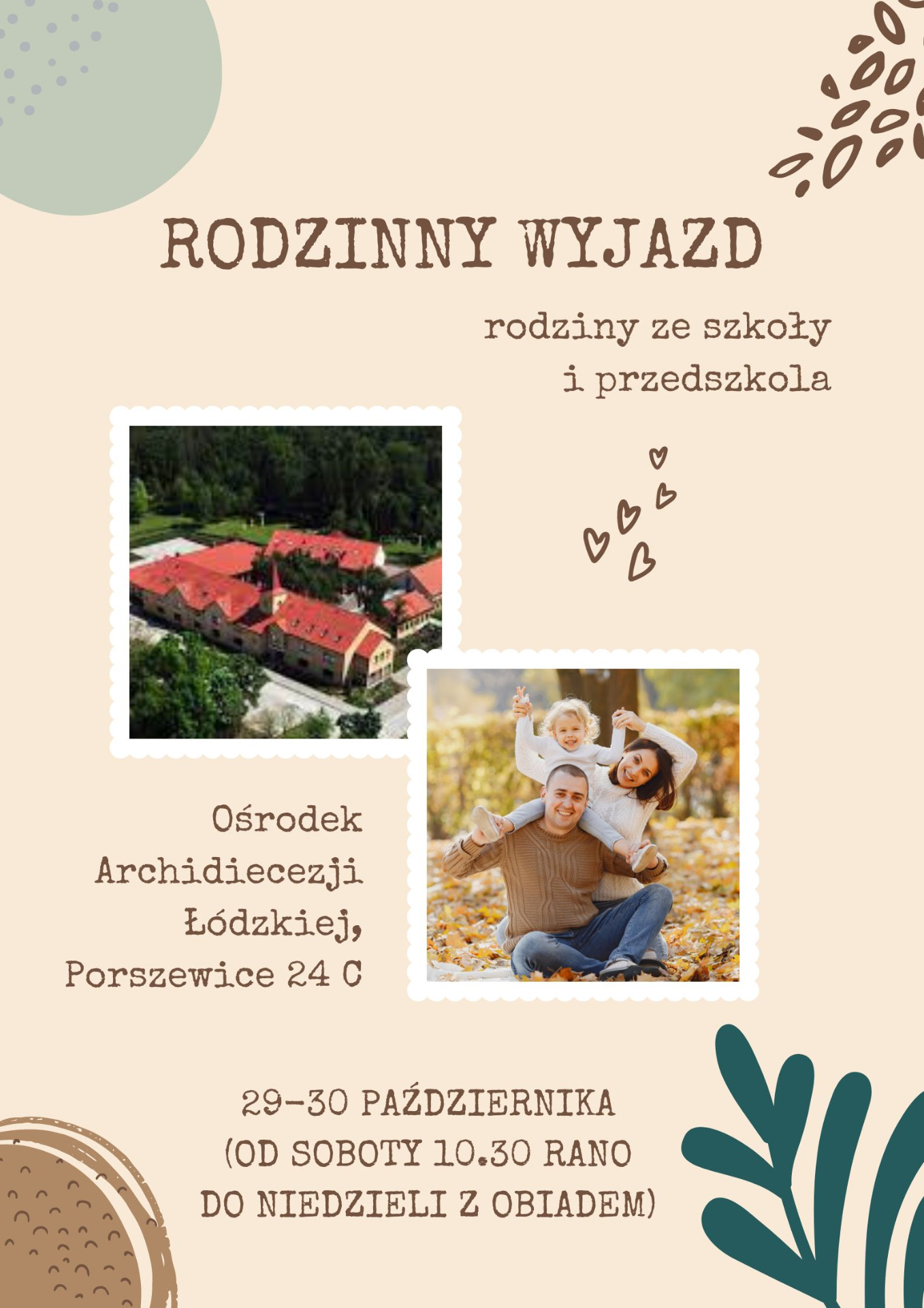 Zaproszenie na wyjazd szkolno-przedszkolno-rodzinny do Porszewic 29-30.10.2022 - Obrazek 1