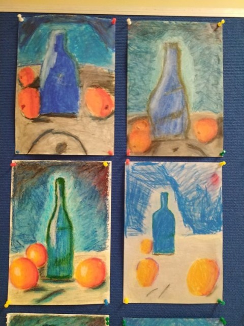 "Martwa natura z owocami" - prace plastyczne uczniów klasy 4A i 4B - Obrazek 3