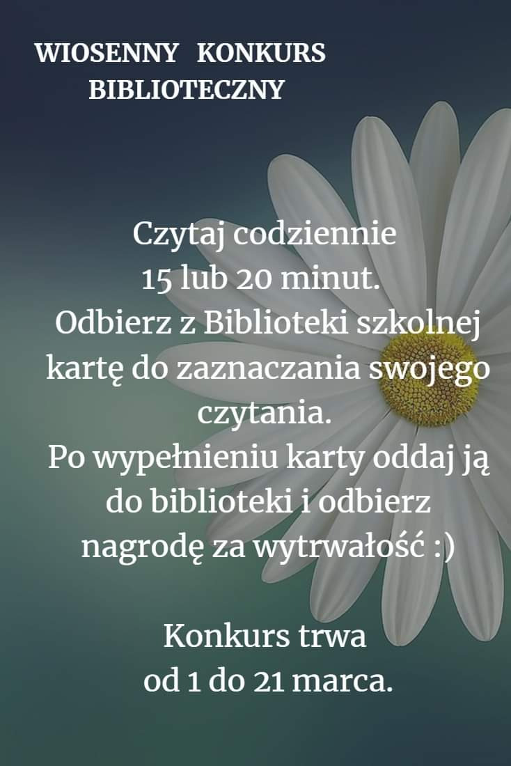 Wiosenny Konkurs Biblioteczny- plakat