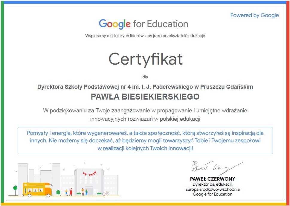 Certyfikat dla SP4 od Google for Education - Obrazek 1