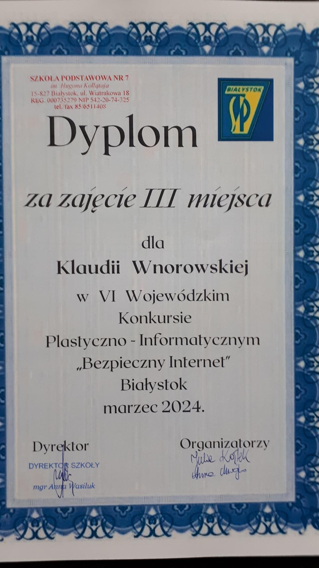 Wojewódzki Konkurs Plastyczno -Informatyczny "Bezpieczny Internet"  - Obrazek 1