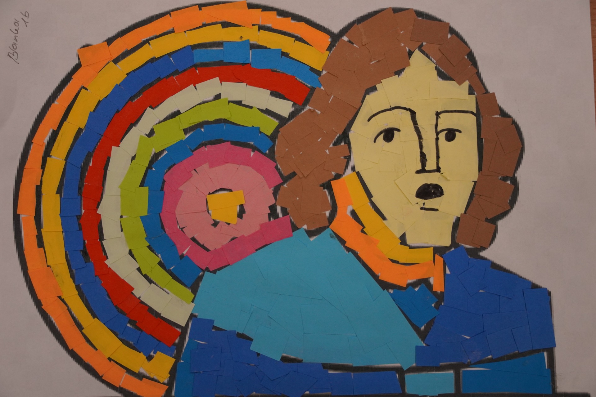 Portret Mikołaja Kopernika - wyklejanka, zajęcia plastyczne, klasy I-III😍 - Obrazek 1