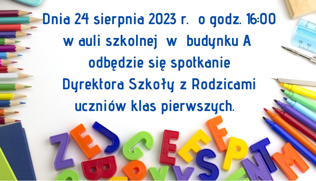 Zebranie z rodzicami pierwszoklasistów 2023/2024 - Obrazek 1