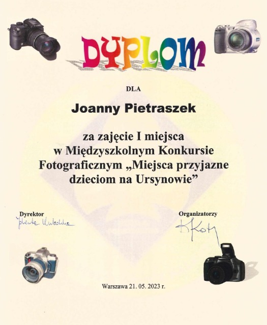 Joanna Pietraszek z 3a laureatką Międzyszkolnego Konkursu Fotograficznego! - Obrazek 1