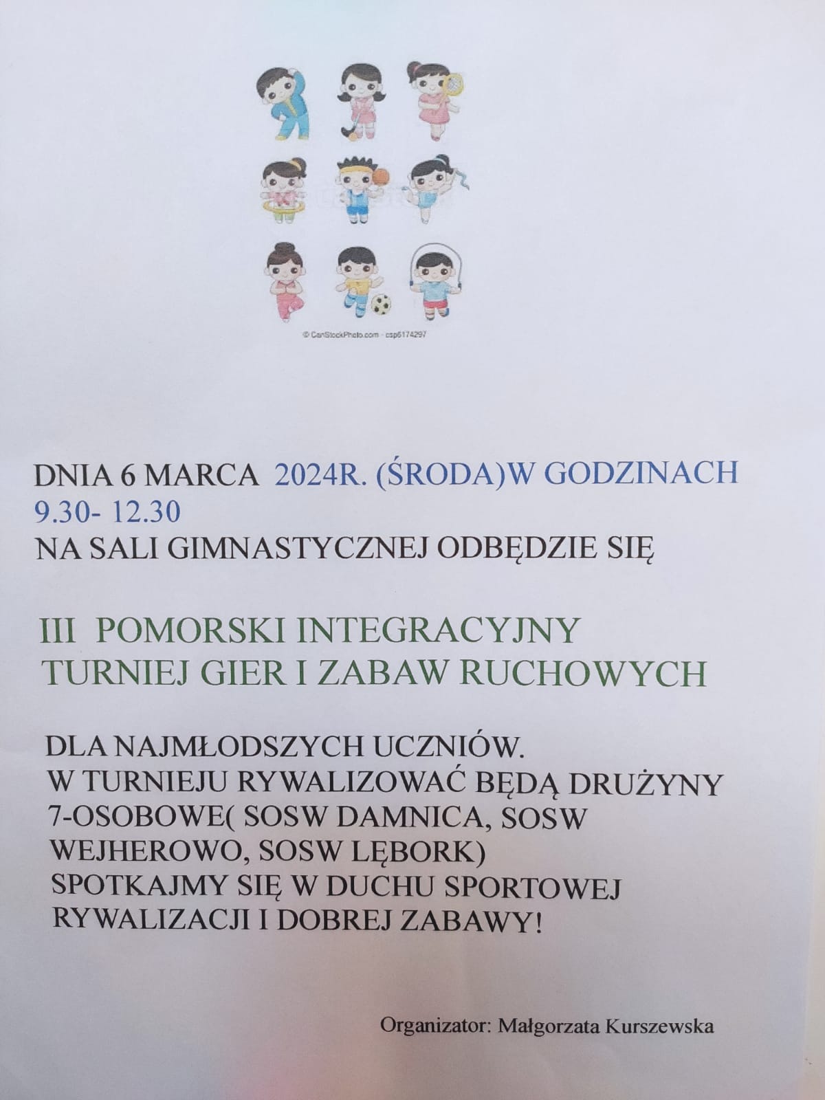 III Pomorski Integracyjny Turniej Gier i Zabaw Ruchowych. - Obrazek 1