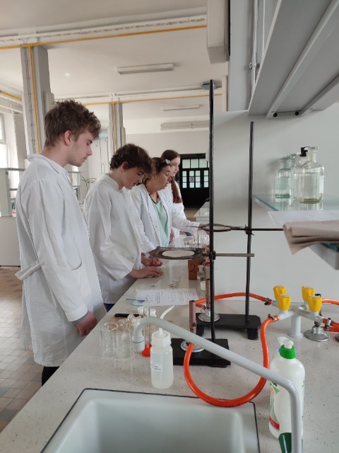 Uczniowie w laboratorium chemicznym  - Obrazek 7